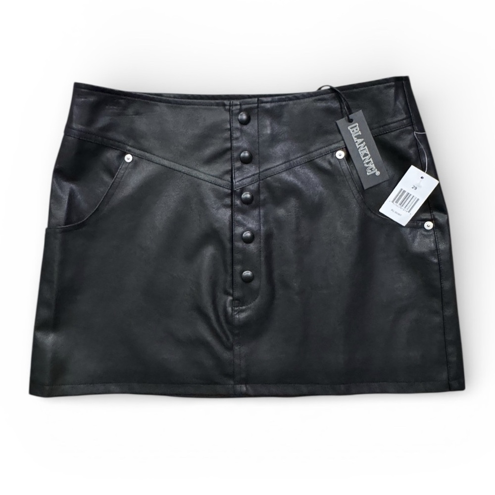 BLANKNYC Black Faux Leather Mini Skirt NWT